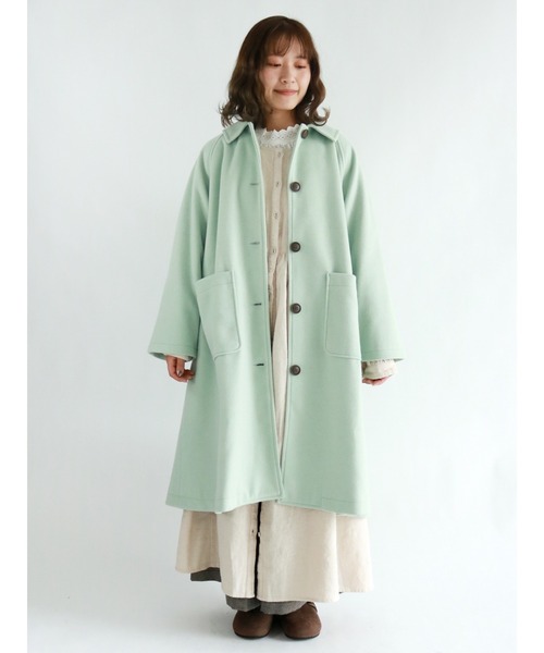 サマンサモスモス　ステンカラーコート セール】 【花粉防止】ステンカラーコート（ベージュ/グリーン