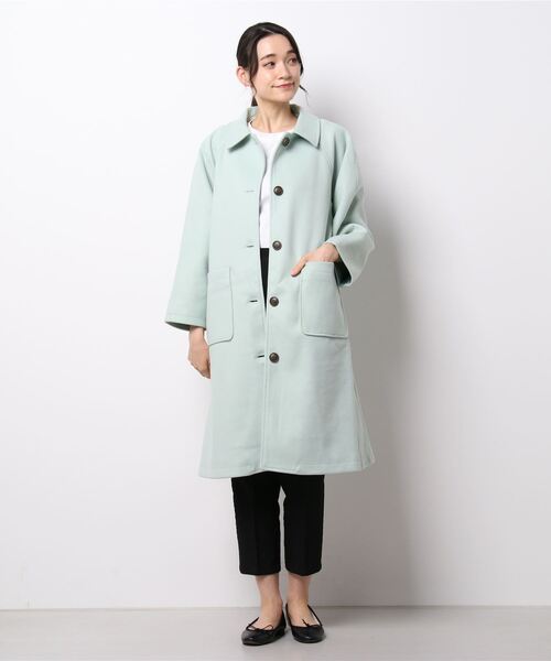 mint parison コート Samansa Mos2（サマンサモスモス） ステンカラーコート フリ- ミント