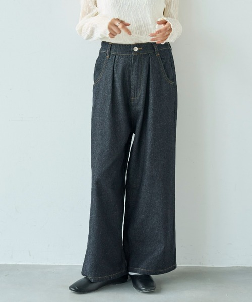 ワイドデニムパンツ mil（ミル） ワイドパンツ ジーンズ デニム デニムパンツ デニム