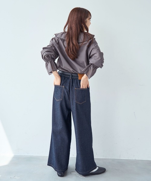 m.u.l加工ワイドデニムL～XL mil（ミル） ワイドパンツ ジーンズ デニム デニムパンツ デニム