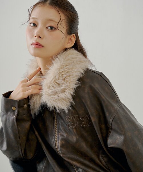 Chico（チコ） ブルゾン アウター 「ファー取り外し可能」フェイク