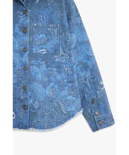 レディース 希少 ETRO ペイズリー柄 デニムジャケット マルチカラー 