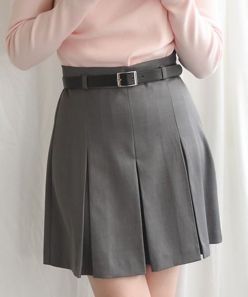 パンツ ベルト付きタックスカショーパン レディース