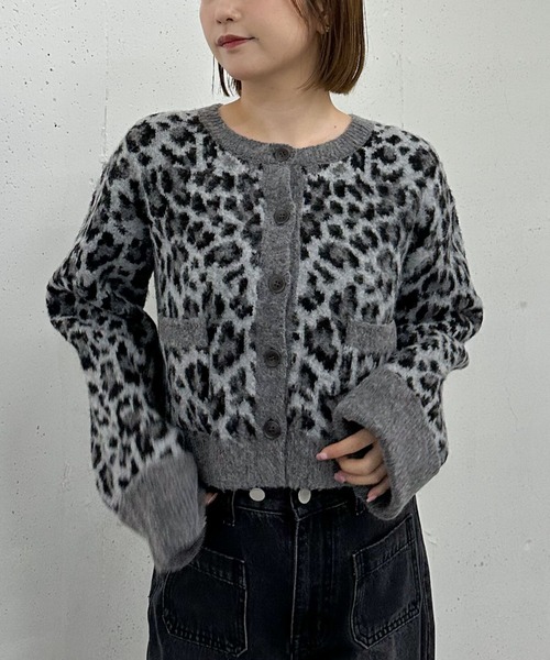 archives（アルシーヴ） カーディガン レオパードJQニット