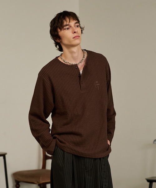 Forte tシャツ Thermal Texture Henley Top/サーマルテクッスチャー