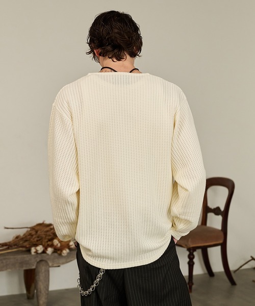Forte ヘンリーネック tシャツ Thermal Texture Henley Top/サーマル