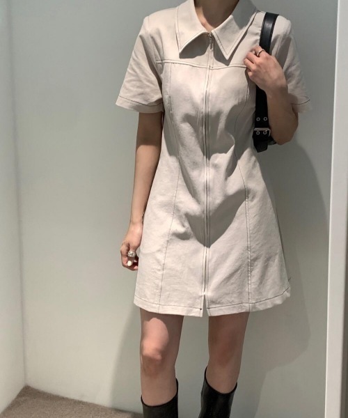 「VIBGYOR」 「burlesque」半袖ワンピース FREE ブラック レディース_画像8