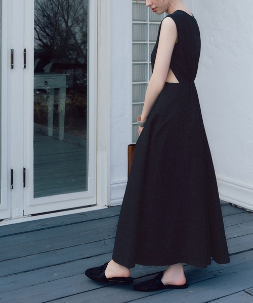 「titivate」 ノースリーブワンピース S ブラック レディース_画像5