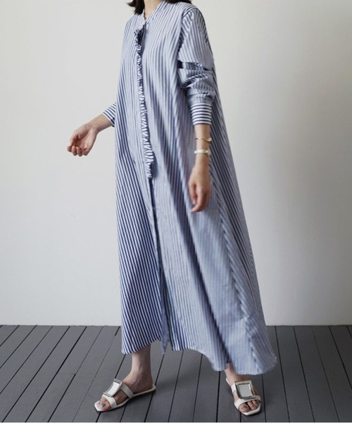 「MAISON DE THERESE」 長袖ワンピース M ブルー レディース_画像3