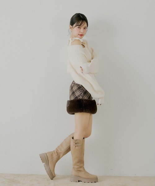 Chico（チコ） ブーツ 厚底ベルトデザインロングブーツ レディース