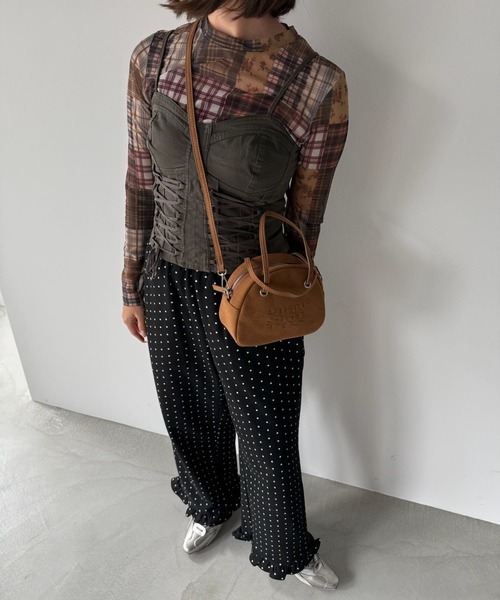 SANSeLF（サンセルフ） ハンドバッグ 2WAYスエードラウンドバッグ