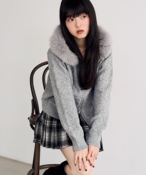 【フィルザビル】　ニット　セーター　フード　モヘヤ Heather（ヘザー） ニット セーター ファーフードニット 627013