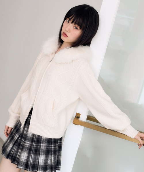Heather（ヘザー） ニット セーター ファーフードニット 627013
