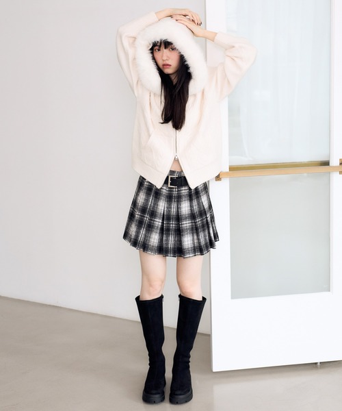 Heather（ヘザー） ニット セーター ファーフードニット 627013