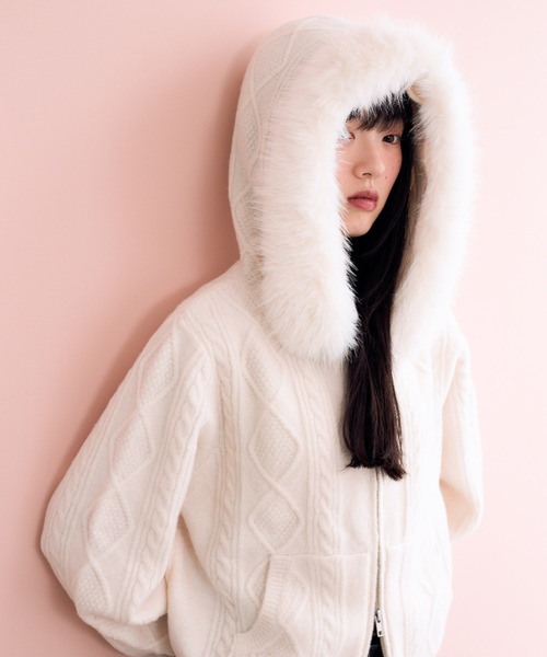 Heather（ヘザー） ニット セーター ファーフードニット 627013