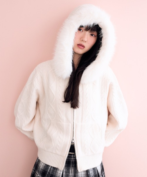 Heather（ヘザー） ニット セーター ファーフードニット 627013