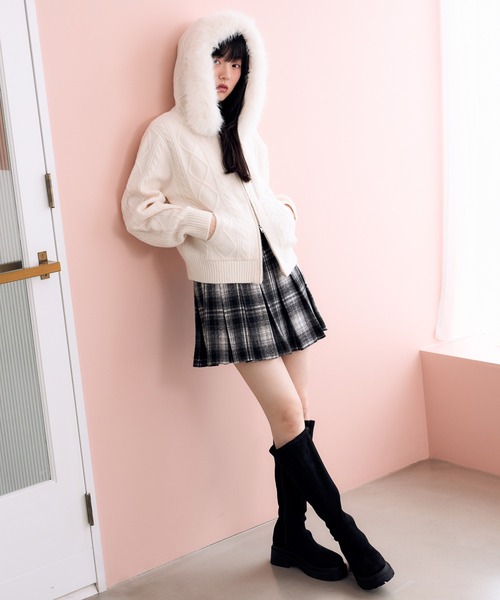 Heather（ヘザー） ニット セーター ファーフードニット 627013