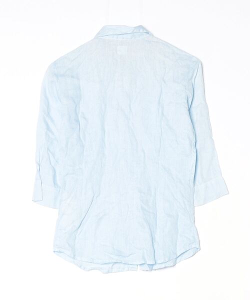 「120% lino」 7分袖ブラウス 40 ブルー レディース_画像2