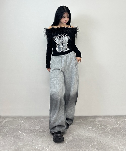 FOLLOWIN（フォロウィン） tシャツ 「前後2WAY」フェザーコルセット