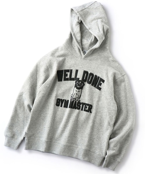 「gym master」 プルオーバーパーカー SMALL ライトブルーグレー メンズ_画像7