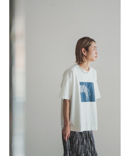 「FIL DE FER」 半袖Tシャツ FREE ホワイト×ブルー レディース_画像3