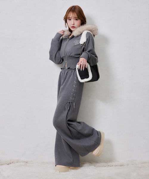 トップス　グレー　即日発送 archive 45rpm grunge Parka y2k black LGB fur Hoodie