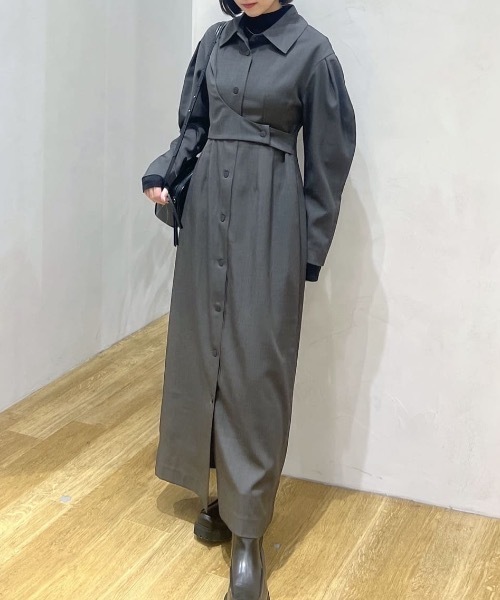 【こぱんだ】未使用級✨アナイ アシンメトリーシャツワンピースワンピース こぱんだ様専用】未使用級✨アナイ アシンメトリーシャツワンピース