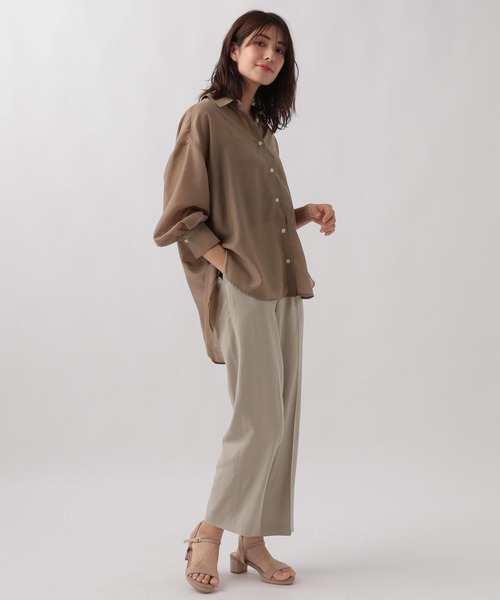 「Elura」 長袖シャツ LARGE ブラウン系その他 レディース_画像3