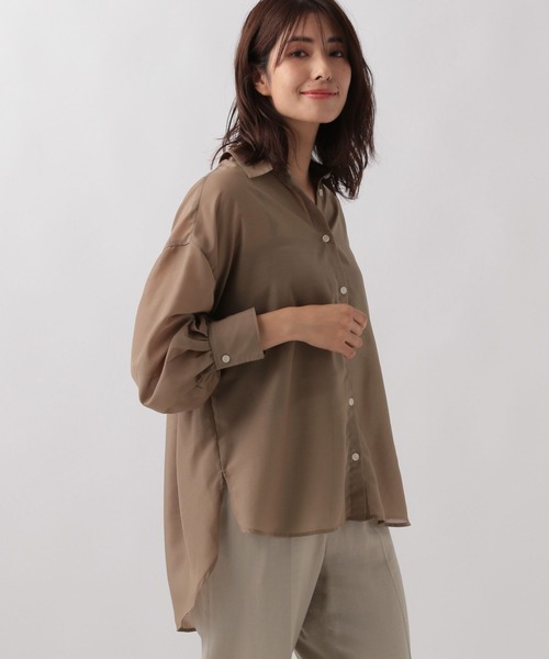 「Elura」 長袖シャツ LARGE ブラウン系その他 レディース_画像5