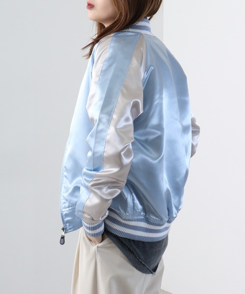 「ACE」 「kongow」スカジャン M サックスブルー メンズ_画像3