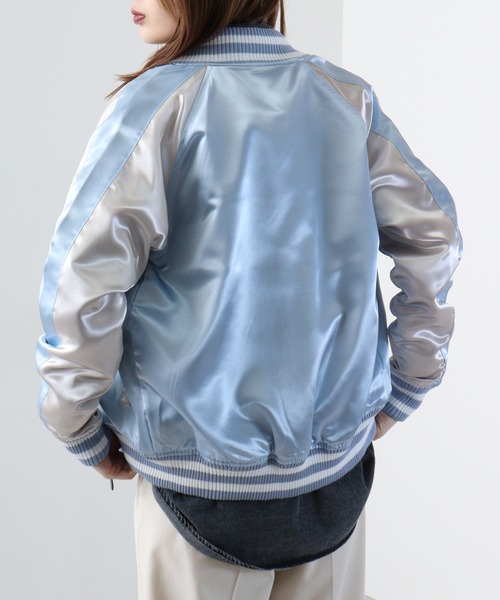 「ACE」 「kongow」スカジャン M サックスブルー メンズ_画像4