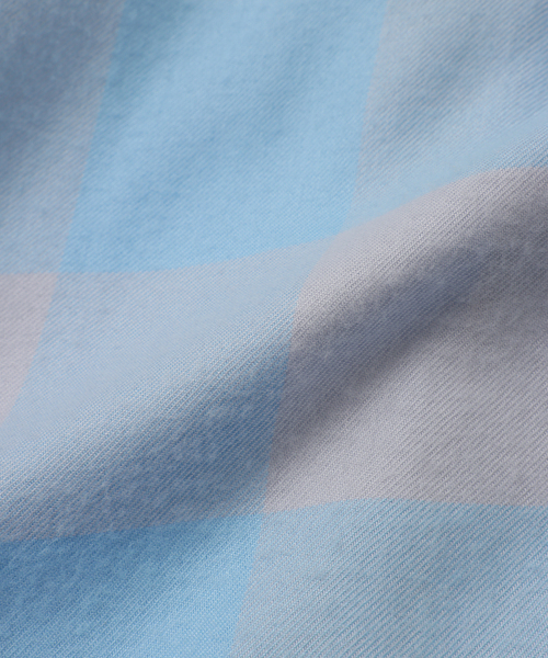 シャツ 「FOLL / フォル」summer modal check open collar shirt メンズの画像