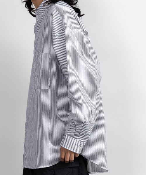 「SINSS」 長袖シャツ MEDIUM チャコール メンズ_画像4