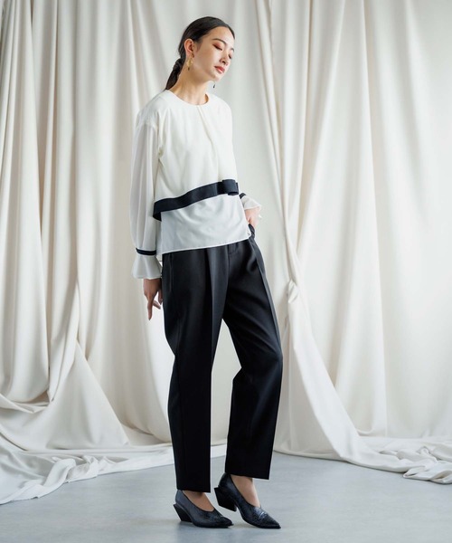 「RAW FUDGE」 長袖ブラウス M グレイッシュベージュ レディース_画像5