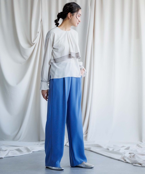 「RAW FUDGE」 長袖ブラウス M グレイッシュベージュ レディース_画像8