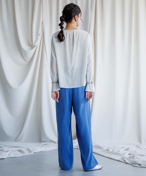 「RAW FUDGE」 長袖ブラウス M グレイッシュベージュ レディース_画像9