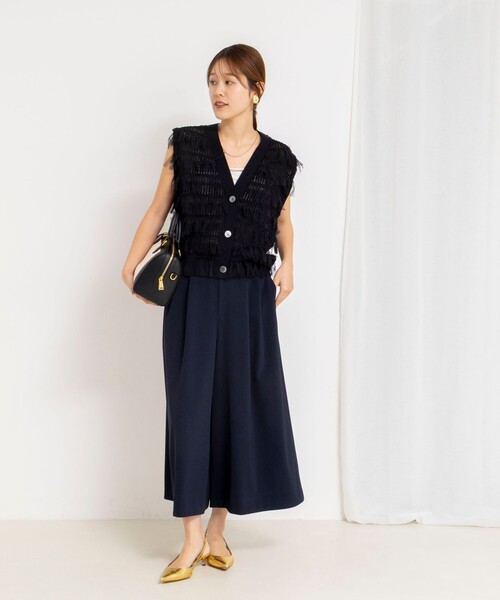 Theory 24SS ウォッシャブル ワイド クロップド パンツ 黒 NOLLEY'S（ノーリーズ） パンツ ウォッシャブルクロップドワイドツイル