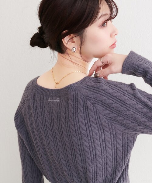 「natural couture」 長袖ニット FREE グリーン レディース_画像2