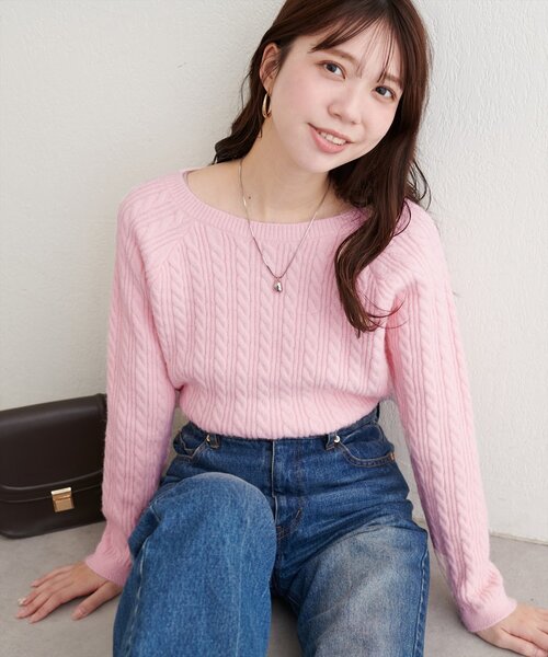 「natural couture」 長袖ニット FREE グリーン レディース_画像4