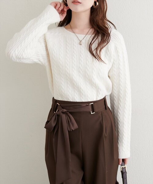 「natural couture」 長袖ニット FREE グリーン レディース_画像5