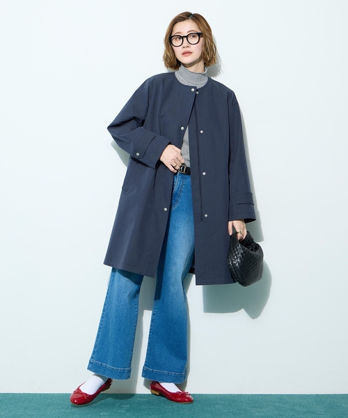 お値下げ‼️Blugirl ブルーガール　ノーカラー　スプリングコート Petit Honfleur（プチオンフルール） コート アウター ノーカラー