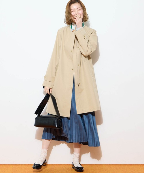 お値下げ‼️Blugirl ブルーガール　ノーカラー　スプリングコート Petit Honfleur（プチオンフルール） コート アウター ノーカラー