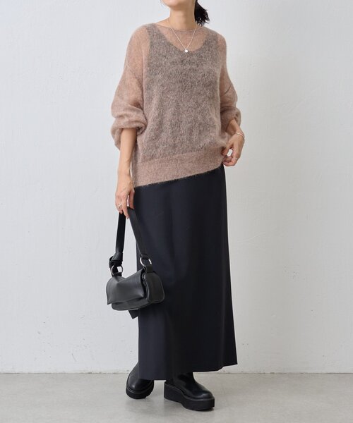 「BEARDSLEY」 長袖ニット FREE チャコールグレー レディース_画像6