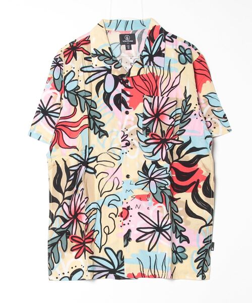 「VOLCOM」 半袖シャツ L ピンク メンズ_画像4