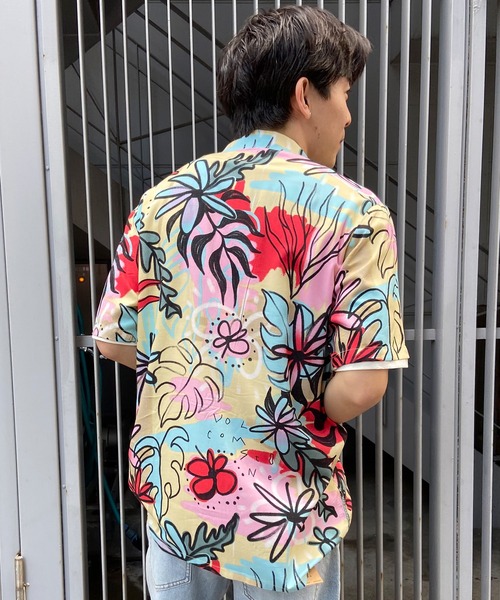 「VOLCOM」 半袖シャツ L ピンク メンズ_画像8