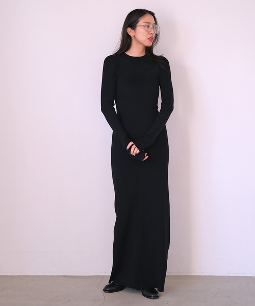 「AKTE」 ニットワンピース TALL カーキ レディース_画像2