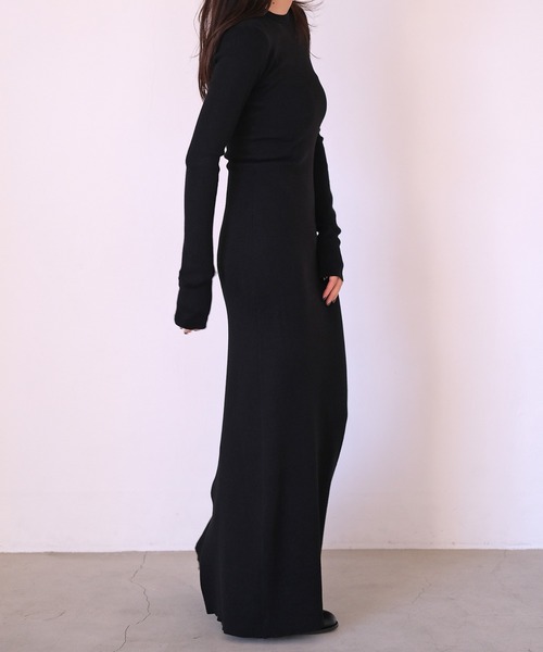 「AKTE」 ニットワンピース TALL カーキ レディース_画像3
