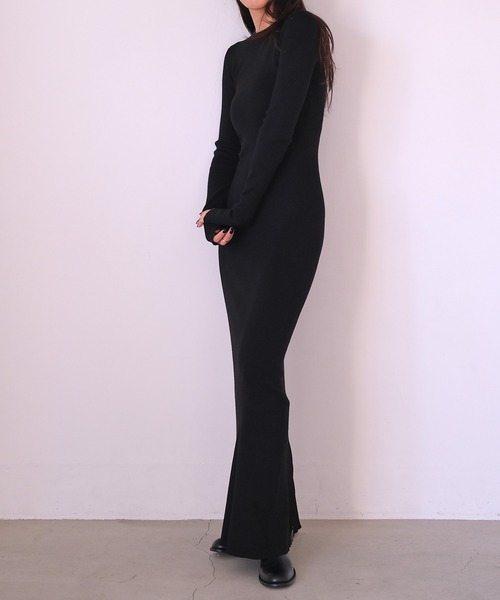 「AKTE」 ニットワンピース TALL カーキ レディース_画像4