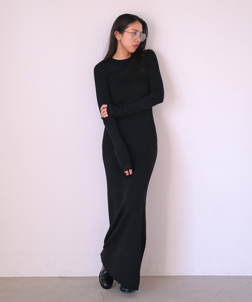 「AKTE」 ニットワンピース TALL カーキ レディース_画像8