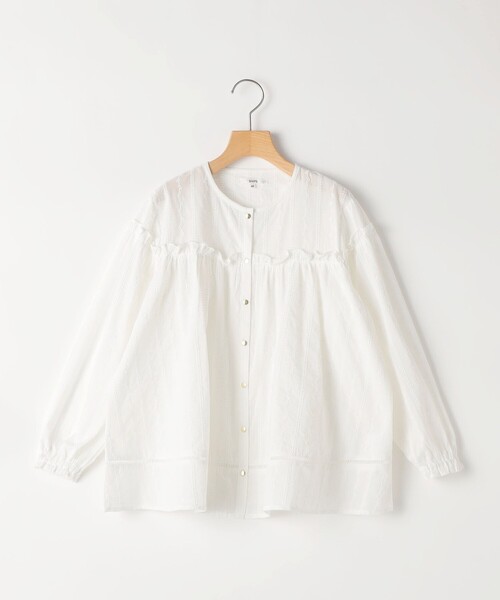 ブラウス シャツ SHIPS KIDS:140〜150cm / ギャザーフリル 刺繍 ブラウス キッズ 子供服の画像